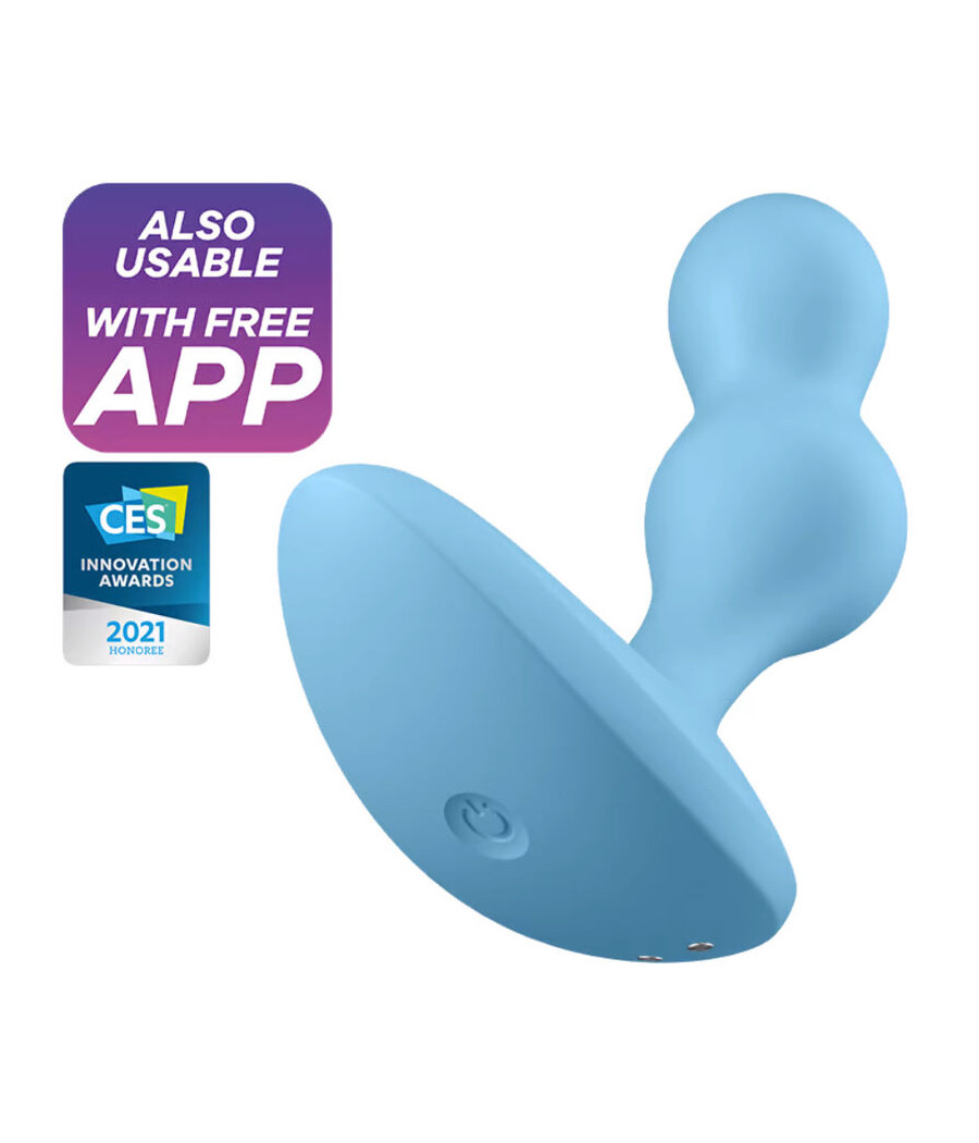 SATISFYER - DEEP DIVER PLUG VIBRADOR APP AZUL