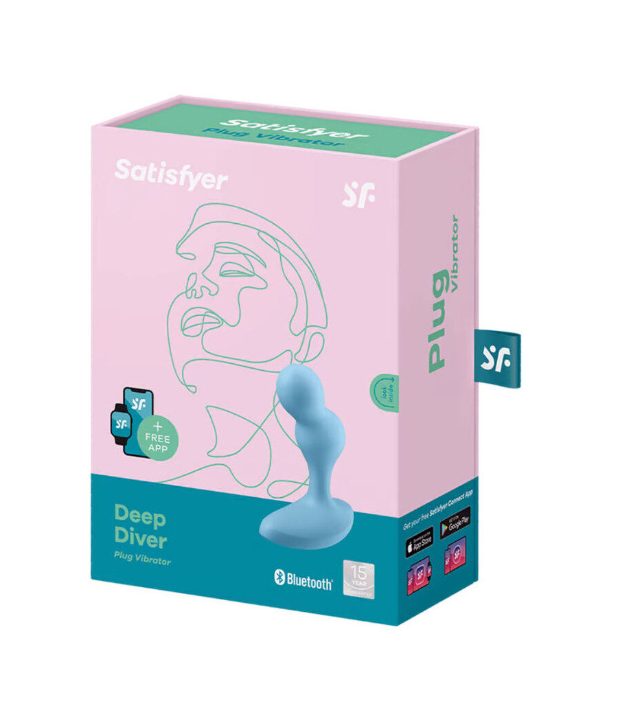 SATISFYER - APP PLUG VIBRANTE DEEP DIVER BLU