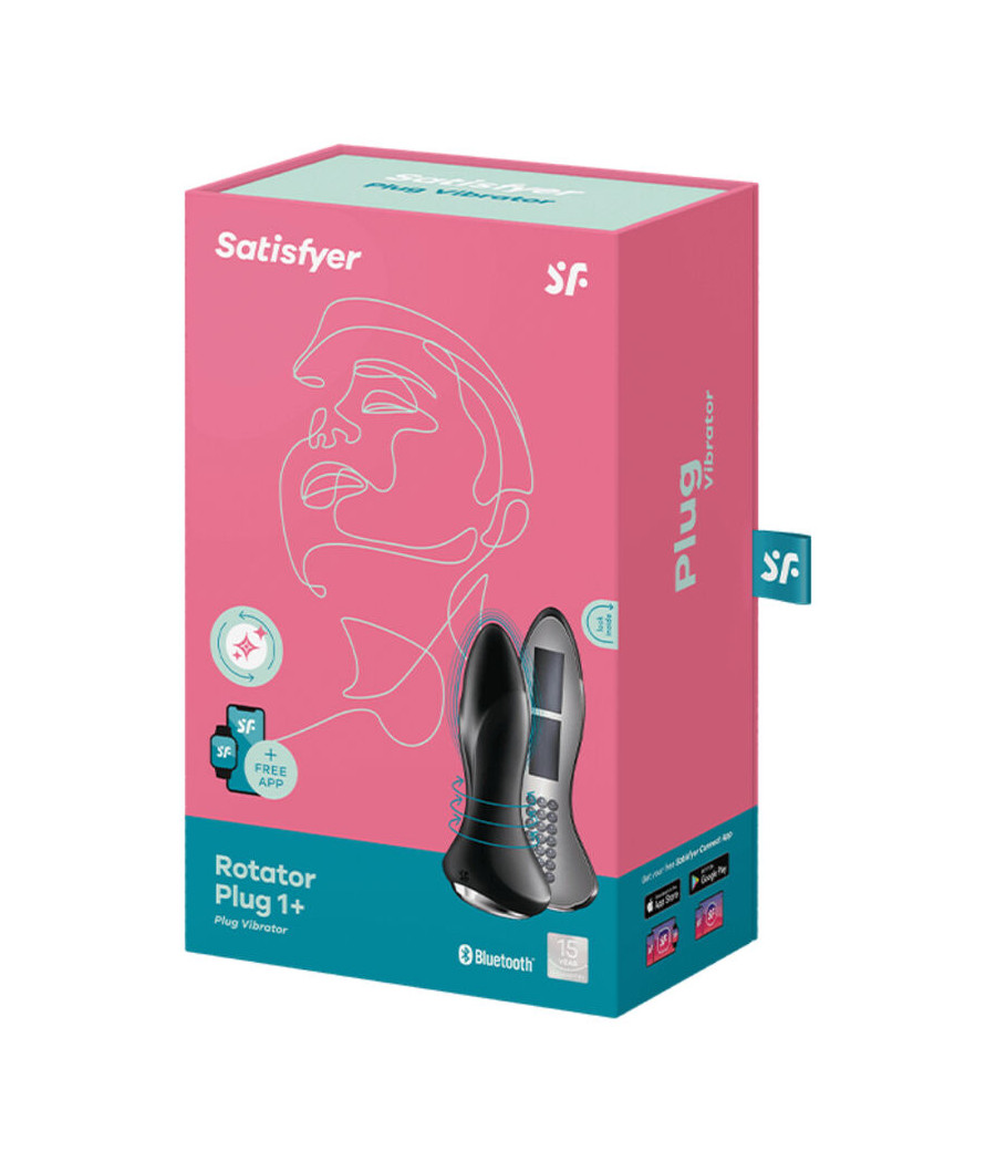 SATISFYER - ROTATOR PLUG 1+ VIBRATING PLUG APP BLACK