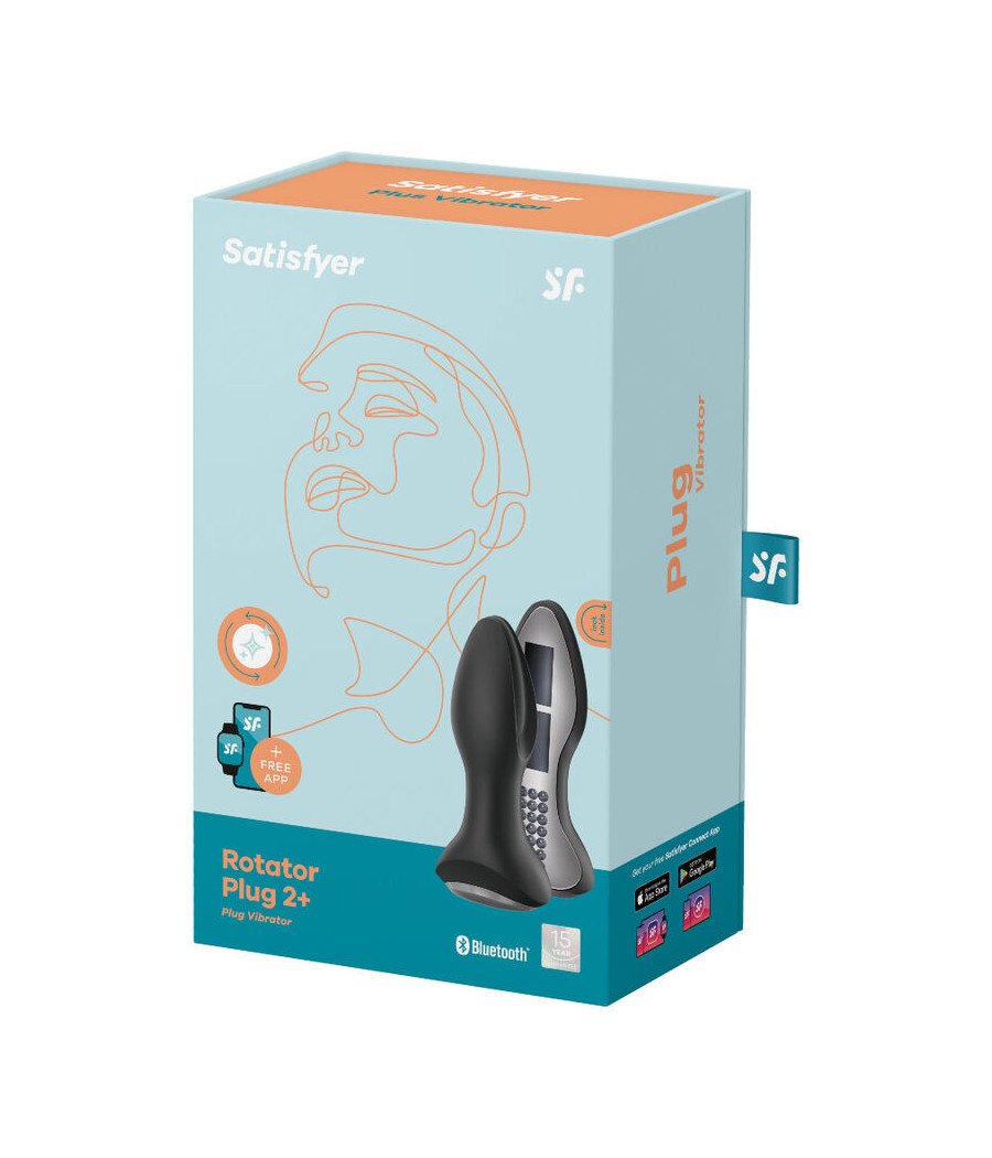 SATISFYER - ROTATOR PLUG 2+ APP VIBRANTE PLUG NERO