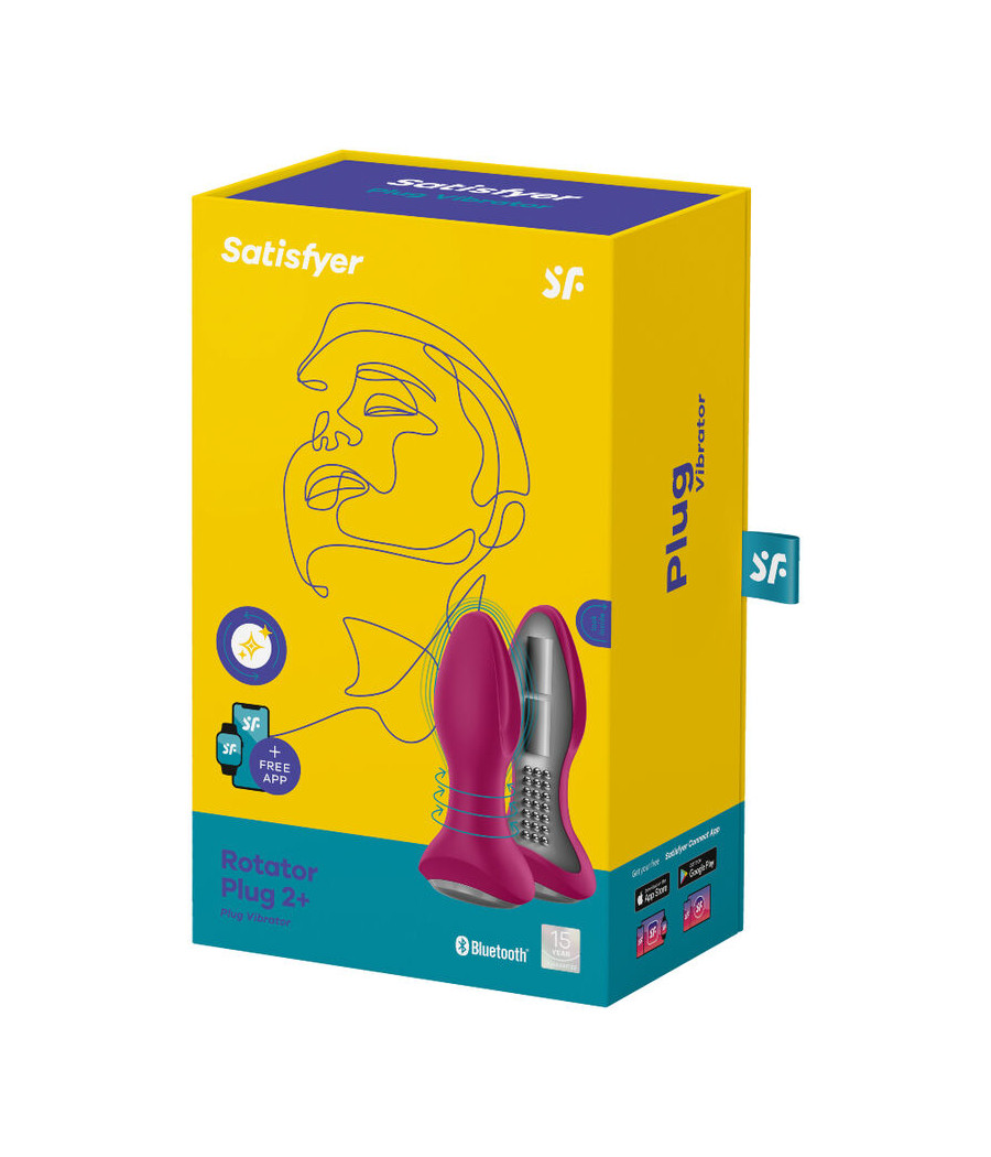 SATISFYER - APPLICATION DE PLUG VIBRANT ROTATOR PLUG 2+ ROUGE