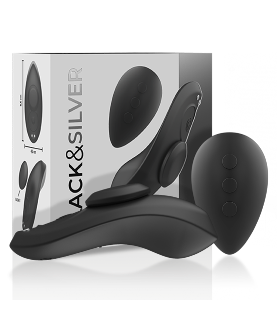 BLACK&SILVER - PRESTON RECHARGEABLE SILICONE VIBRATOR PANTIE BLACK