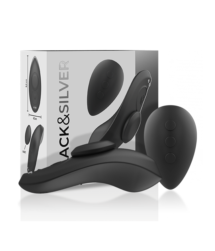 BLACK&SILVER - PANTALONE VIBRATORE IN SILICONE RICARICABILE PRESTON NERO