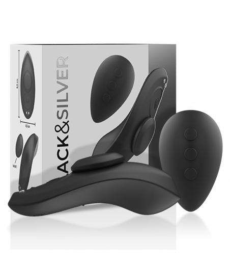 BLACK&SILVER - PRESTON WIEDERAUFLADBARER SILIKON-VIBRATOR-PANTIE SCHWARZ