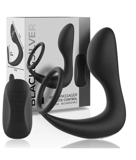 BLACK&SILVER - ANALMASSAGER MIT FERNBEDIENUNG, WIEDERAUFLADBARES SILIKON SCHWARZ