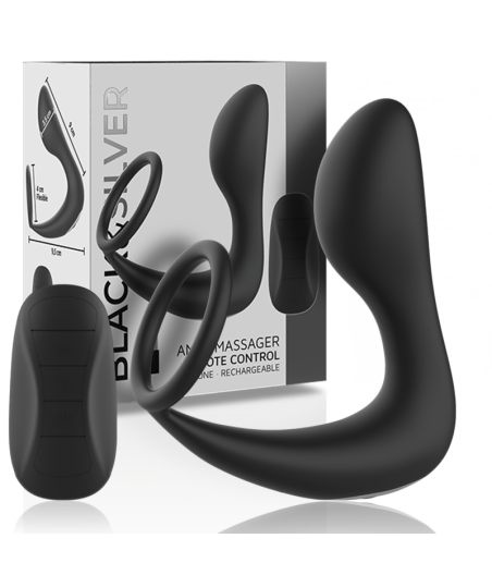 BLACK&SILVER - MASSEUR ANAL TÉLÉCOMMANDE RECHARGEABLE SILICONE NOIR