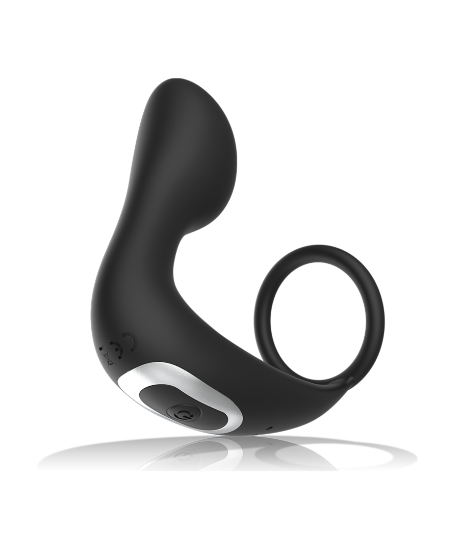 BLACK&SILVER - MASAJEADOR ANAL CONTROL REMOTO SILICONA RECARGABLE NEGRO