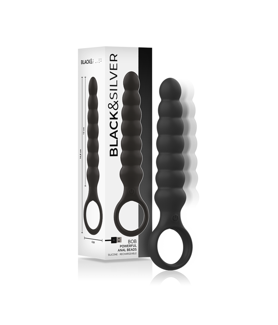 BLACK&SILVER - BOB POTENTE VIBRADOR DILATADOR ANAL SILICONA