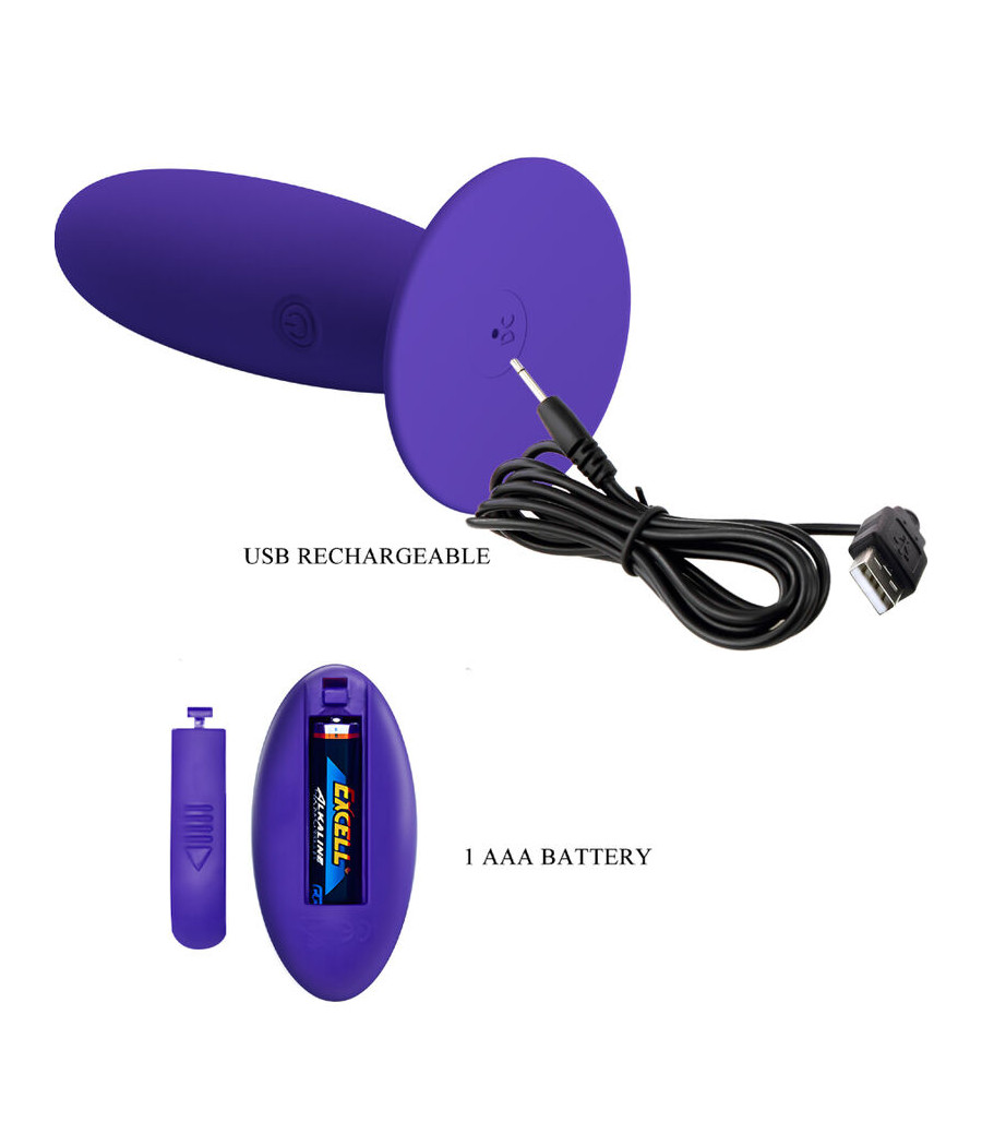 PRETTY LOVE - YOUTH PLUG ANAL VIBRADOR CONTROL REMOTO VIOLETA