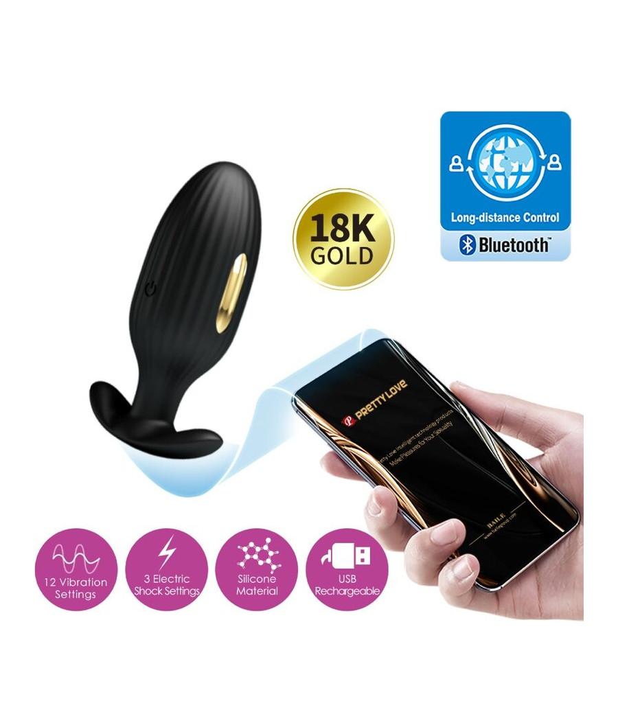 PRETTY LOVE - PLUG ANALE CONTROLLATO DA APP JEFFERSON NERO