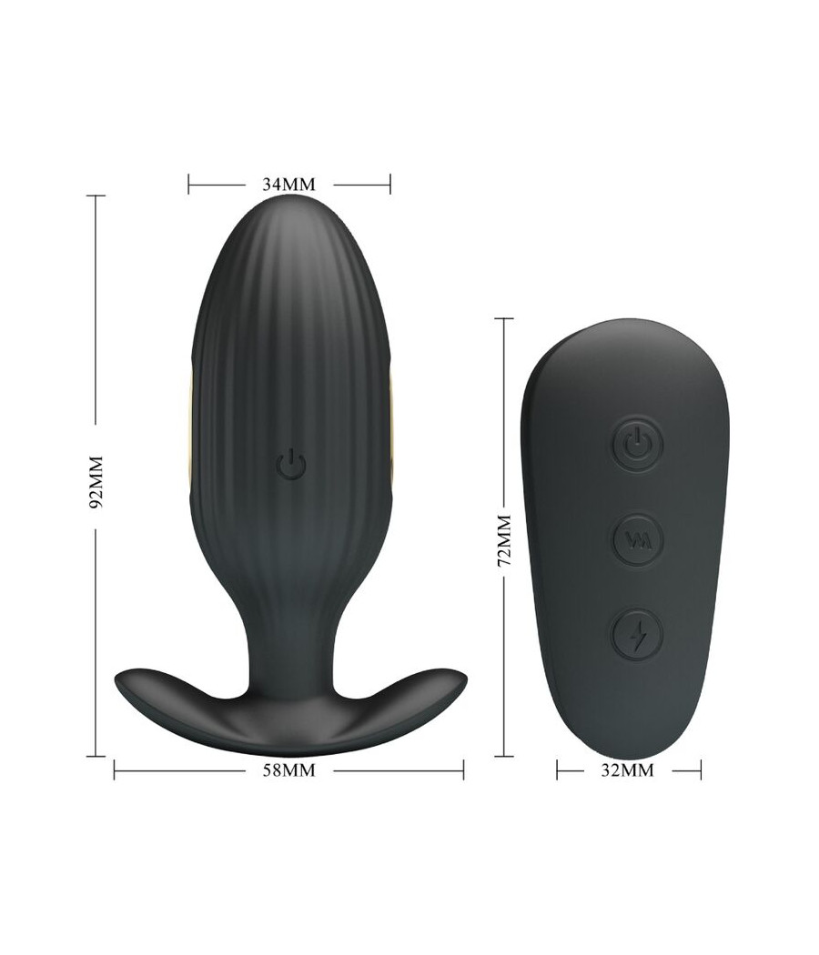 PRETTY LOVE - VIBRADOR RECARREGVEL ANAL KELLY PLUG PRETO