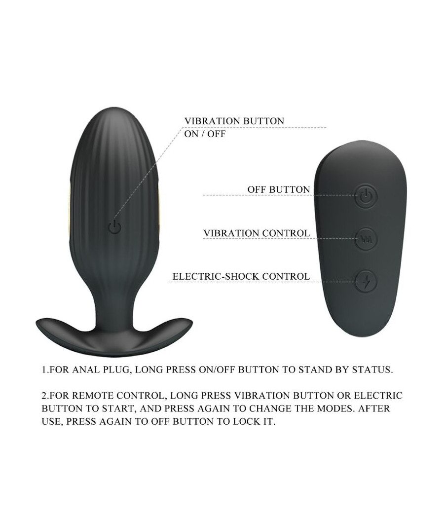 PRETTY LOVE - KELLY PLUG ANAL WIEDERAUFLADBARER VIBRATOR SCHWARZ
