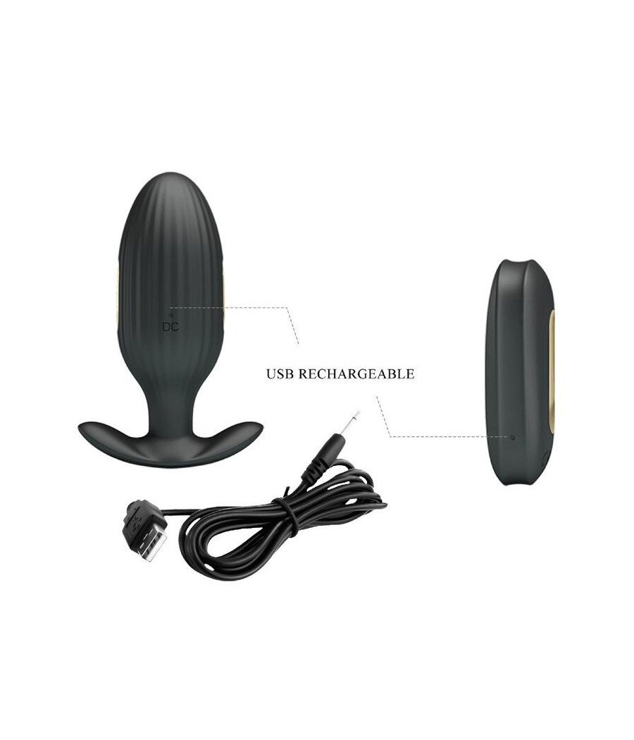 PRETTY LOVE - KELLY PLUG ANAL WIEDERAUFLADBARER VIBRATOR SCHWARZ