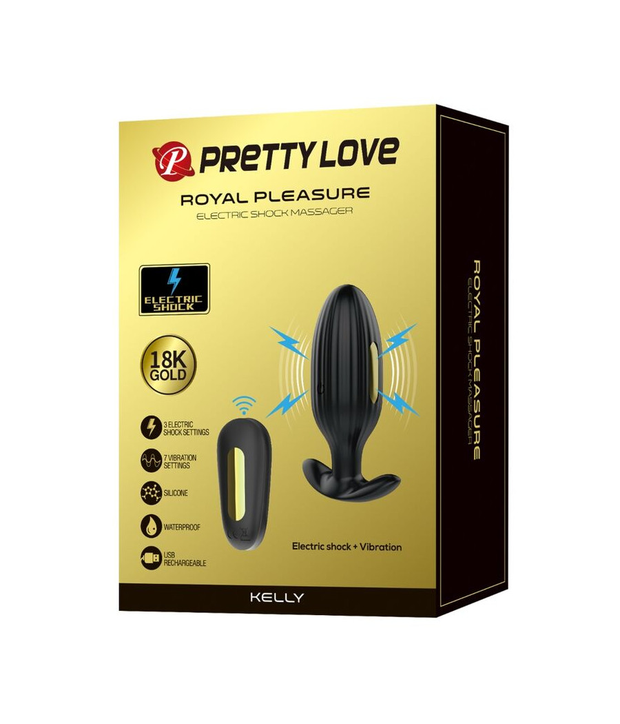 PRETTY LOVE - KELLY PLUG ANAL VIBRADOR RECARGABLE NEGRO
