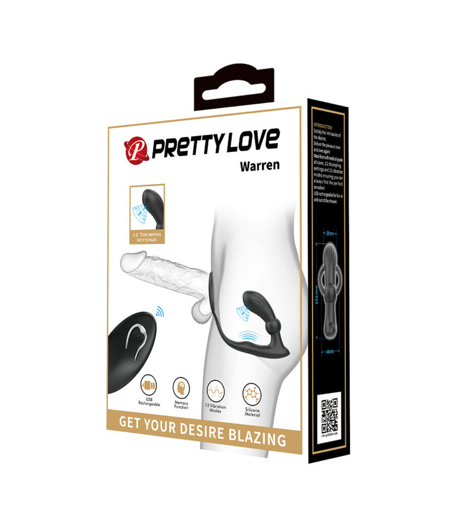 PRETTY LOVE - WARREN ANILLO & VIBRADOR ANAL NEGRO