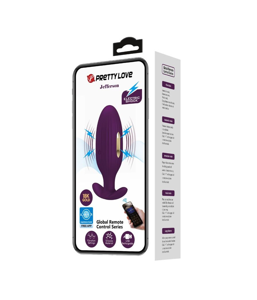 PRETTY LOVE - JEFFERSON APP CONTROLLED ANAL PLUG PURPLE