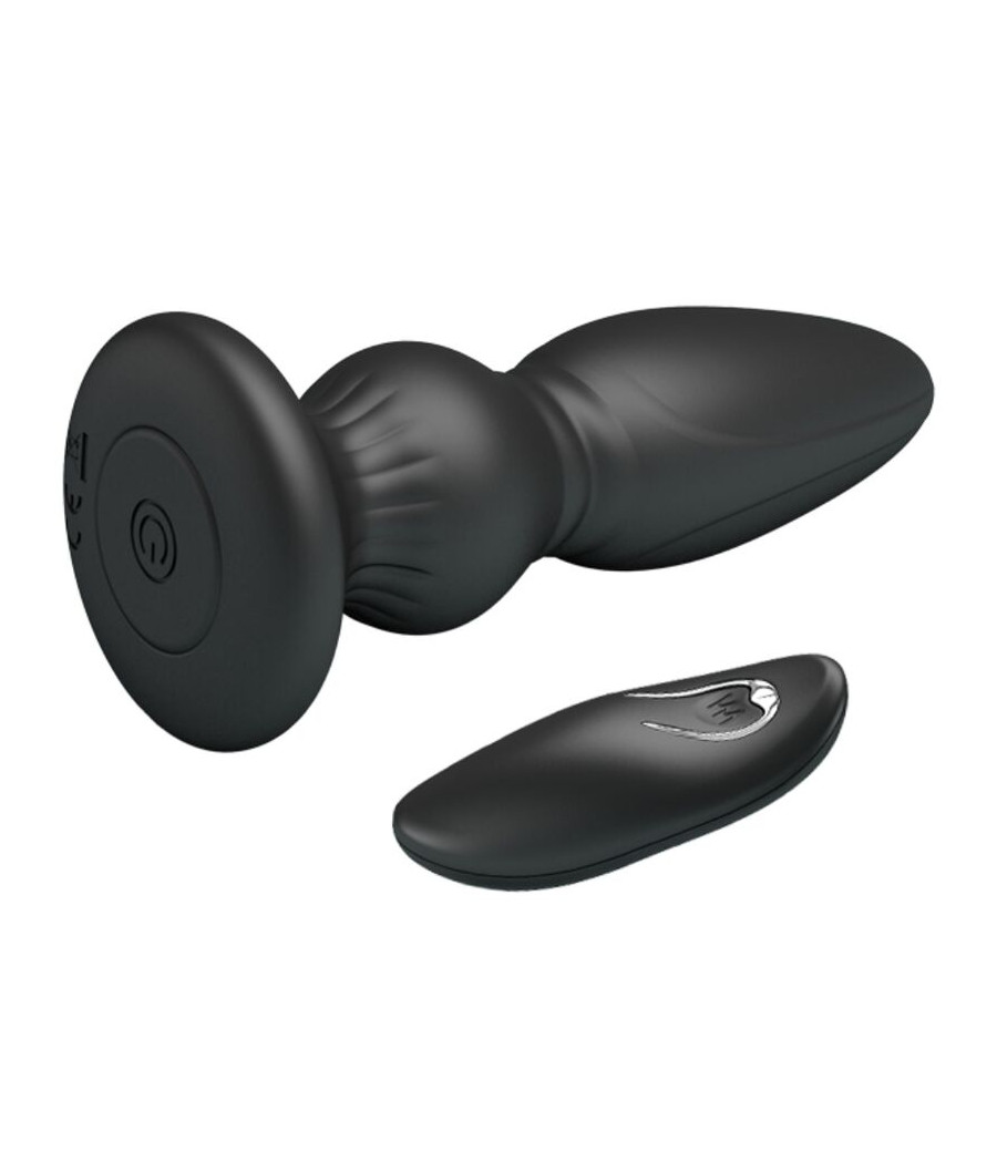MR PLAY - PLUGUE ANAL DE CONTROLE REMOTO VIBRADOR PODEROSO PRETO