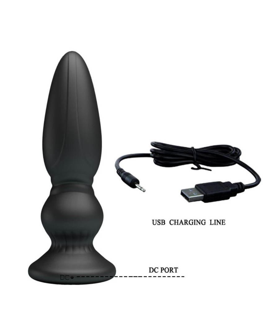 MR PLAY - PLUGUE ANAL DE CONTROLE REMOTO VIBRADOR PODEROSO PRETO