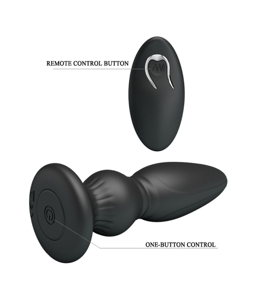 MR PLAY - POWERFUL VIBRATOR REMOTE CONTROL ANAL PLUG BLACK