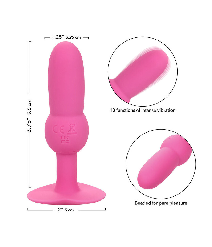 CALEXOTICS - FIRST TIME ANAL PLUG MIT PERLENSONDE 10 VIBRATIONEN ROSA