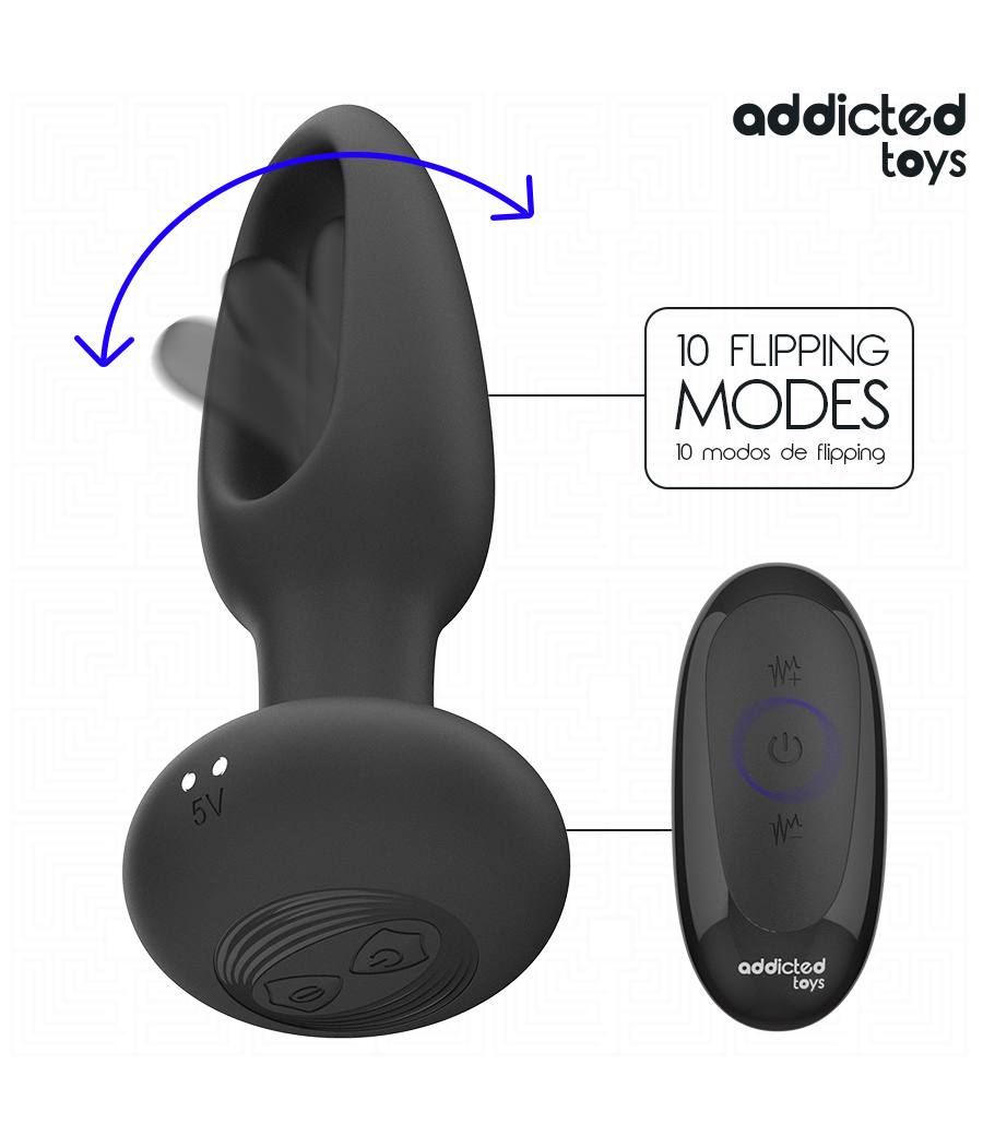 ADDICTED TOYS - PLUG ANAL COM LÍNGUA VIBRATÓRIA E CONTROLE REMOTO