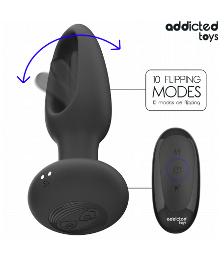ADDICTED TOYS - PLUG ANAL AVEC LANGUE VIBRANTE ET TÉLÉCOMMANDE