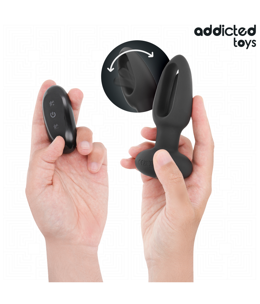 ADDICTED TOYS - ANAL PLUG WITH VIBRATING TONGUE AND REMOTE CONTROL