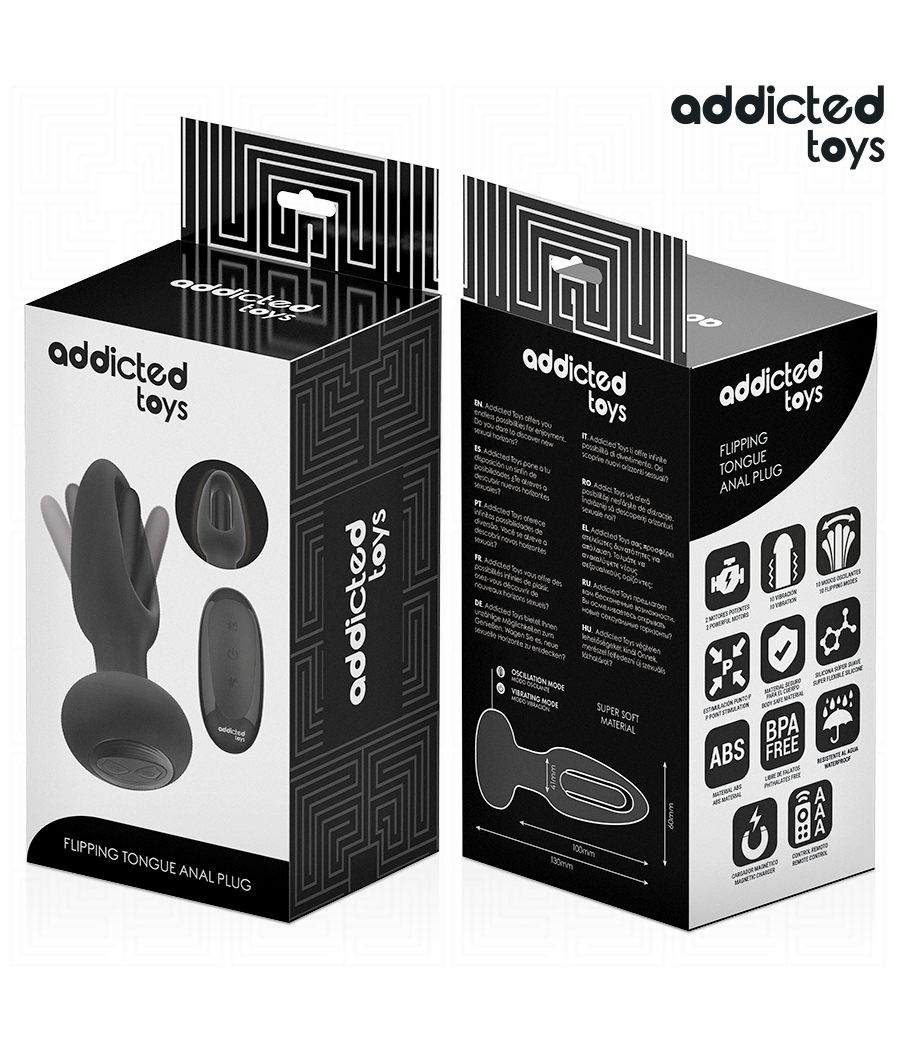 ADDICTED TOYS - ANAL PLUG WITH VIBRATING TONGUE AND REMOTE CONTROL