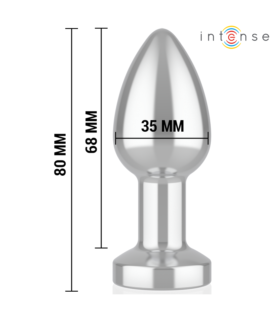 INTENSE - PLUG ANAL VIBRANT EN MÉTAL AVEC LUMIÈRES LED ET TÉLÉCOMMANDE - TAILLE S