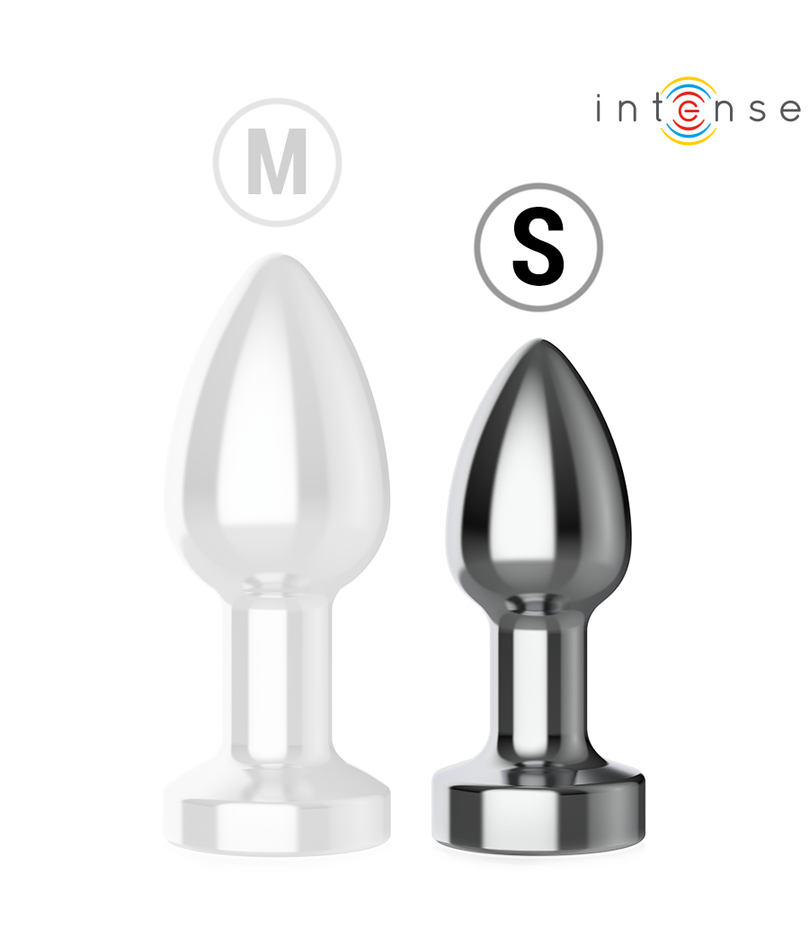 INTENSE - VIBRIERENDER ANALPLUG AUS METALL MIT LED-LEUCHTEN UND FERNBEDIENUNG - GRÖSSE S