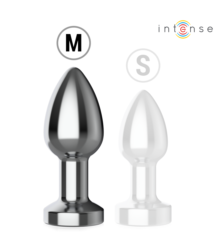 INTENSE - PLUG ANAL DE METAL VIBRANTE COM LUZES LED E CONTROLE REMOTO - TAMANHO M