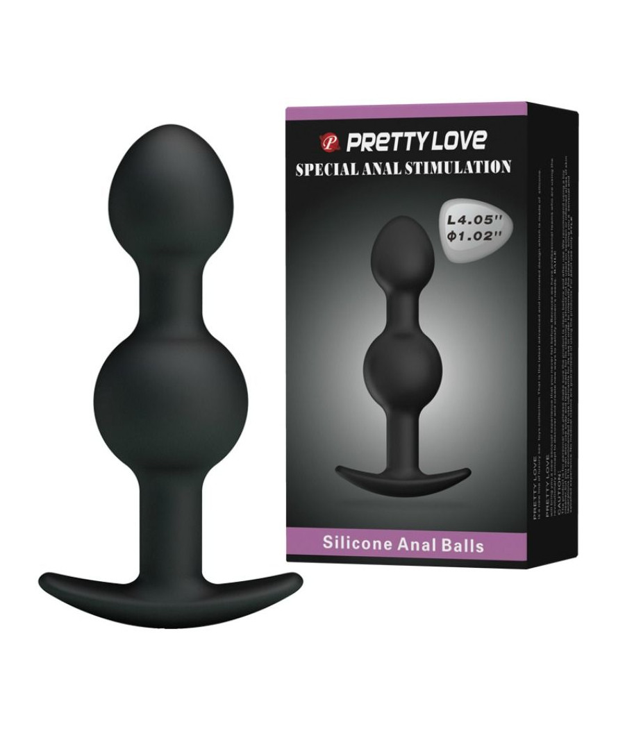 PRETTY LOVE - SILIKON ANALKUGELN MIT SPEZIELLER STIMULATION 10.3 CM SCHWARZ