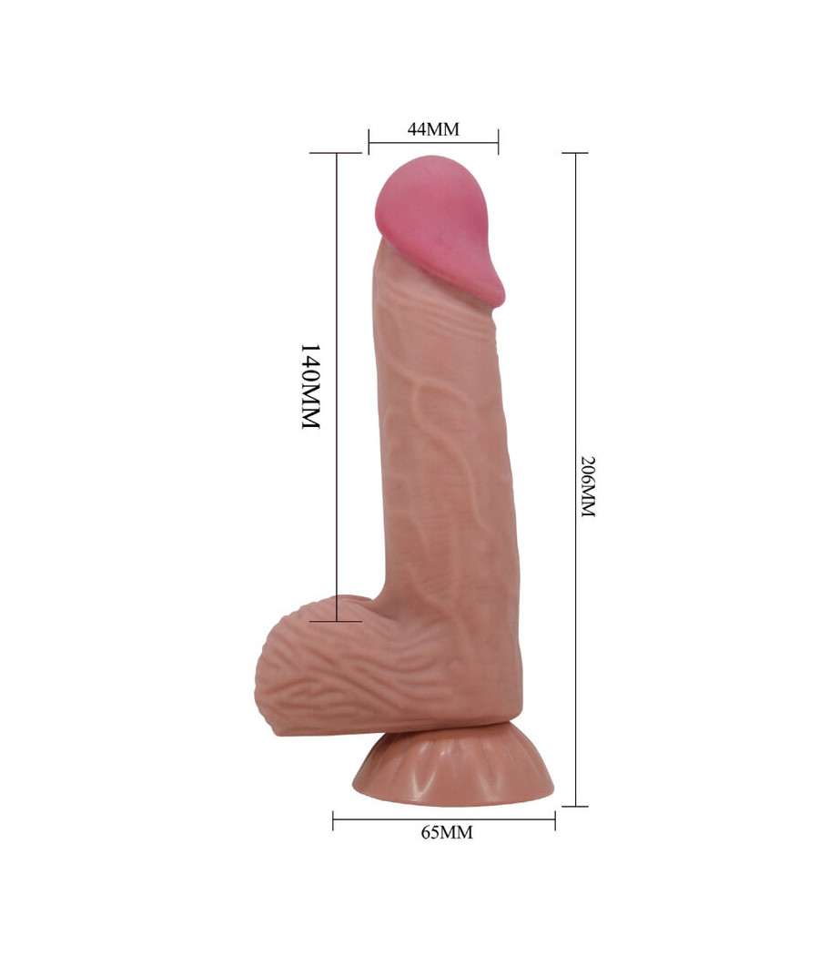 PRETTY LOVE - SLIDING SKIN SERIES DILDO REALÍSTICO CON VENTOSA PIEL DESLIZANTE MORENO 20.6 CM