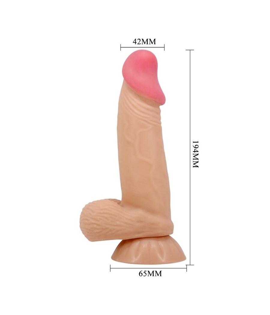 PRETTY LOVE - SLIDING SKIN SERIES REALISTIC DILDO WITH SLIDING SKIN SUCTION CUP 19.4 CM
