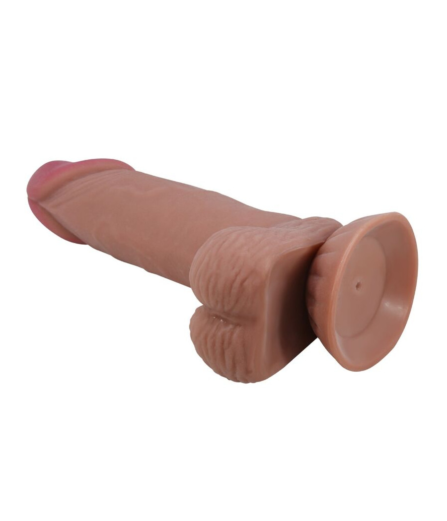 PRETTY LOVE - SÉRIE SLIDING SKIN GODE RÉALISTE AVEC VENTOUSE COULISSANTE PEAU BRUN 19,4 CM