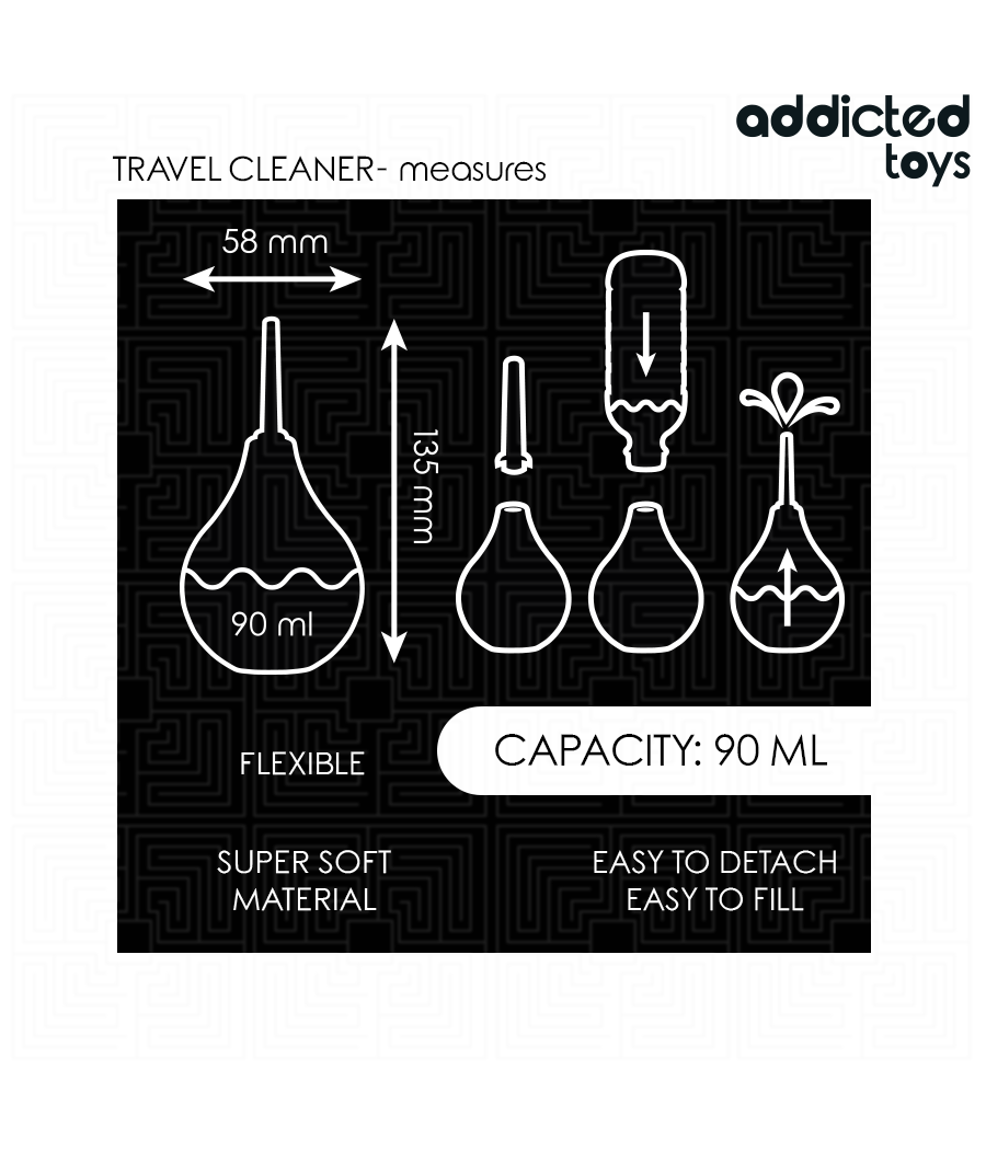 ADDICTED TOYS - LIMPADOR ANAL DE VIAGEM TAMANHO S 90 ML