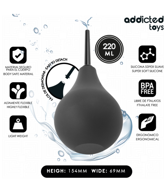 ADDICTED TOYS - LIMPADOR ANAL DE VIAGEM TAMANHO L 220 ML