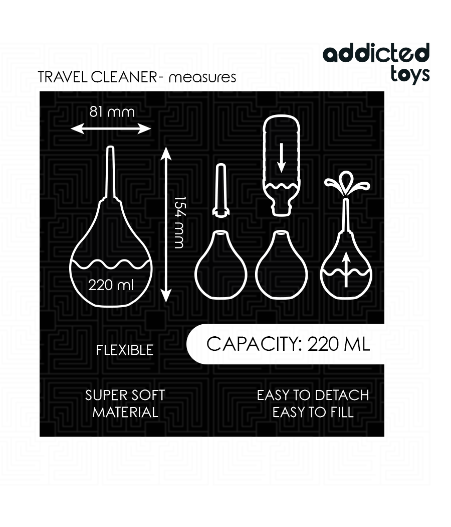 ADDICTED TOYS - LIMPADOR ANAL DE VIAGEM TAMANHO L 220 ML