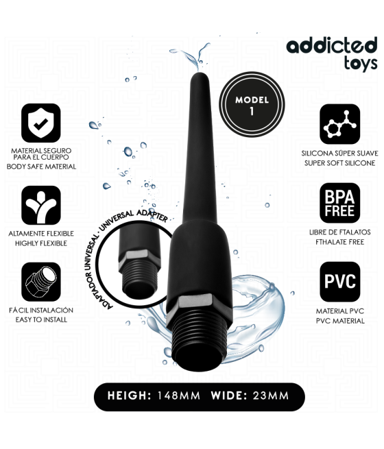 ADDICTED TOYS - LIMPADOR ANAL COM ADAPTADOR UNIVERSAL MODELO 1