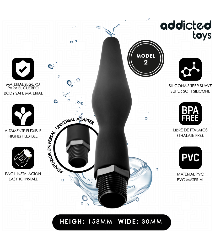 ADDICTED TOYS - ANAL CLEANER WITH UNIVERSAL ADAPTER MODEL 2