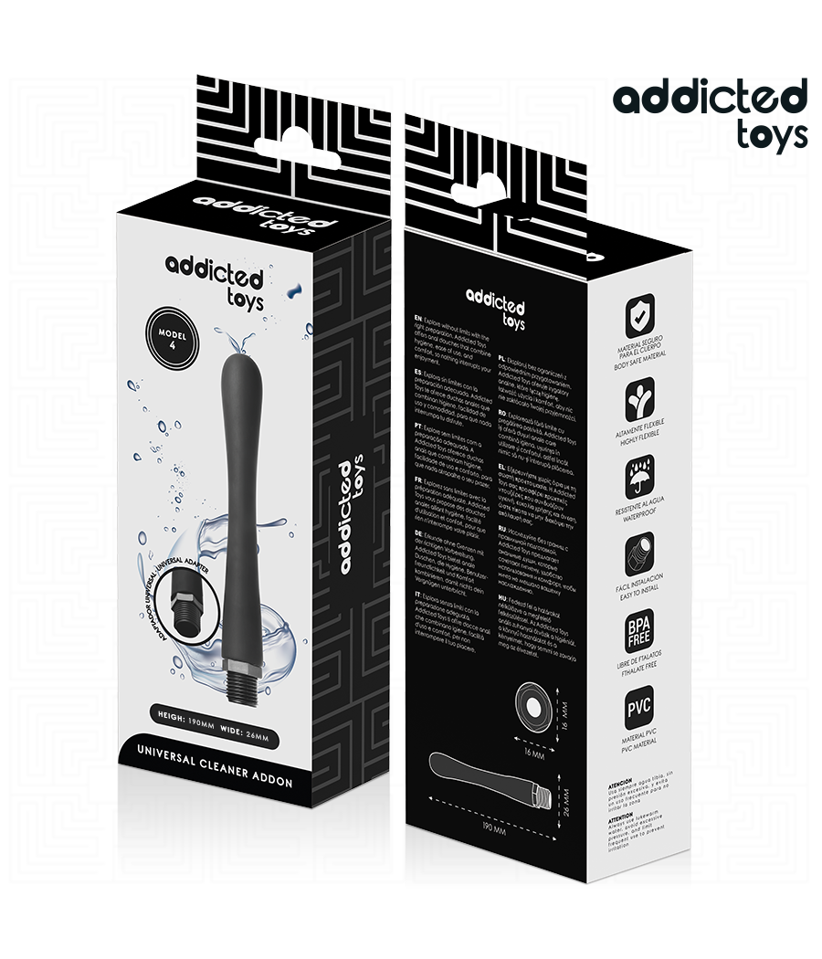 ADDICTED TOYS - LIMPADOR ANAL COM ADAPTADOR UNIVERSAL MODELO 4