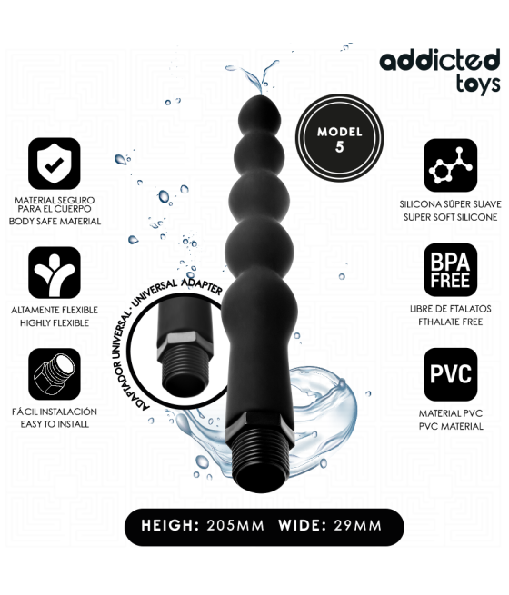 ADDICTED TOYS - LIMPIADOR ANAL CON ADAPTADOR UNIVERSAL MODELO 5