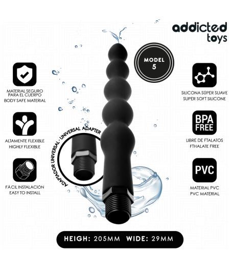 ADDICTED TOYS - LIMPADOR ANAL COM ADAPTADOR UNIVERSAL MODELO 5
