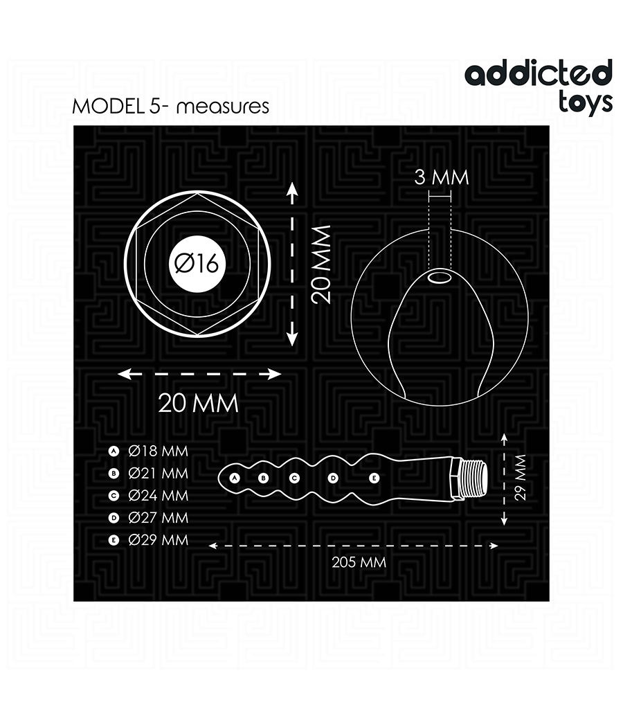 ADDICTED TOYS - PULITORE ANALE CON ADATTATORE UNIVERSALE MODELLO 5