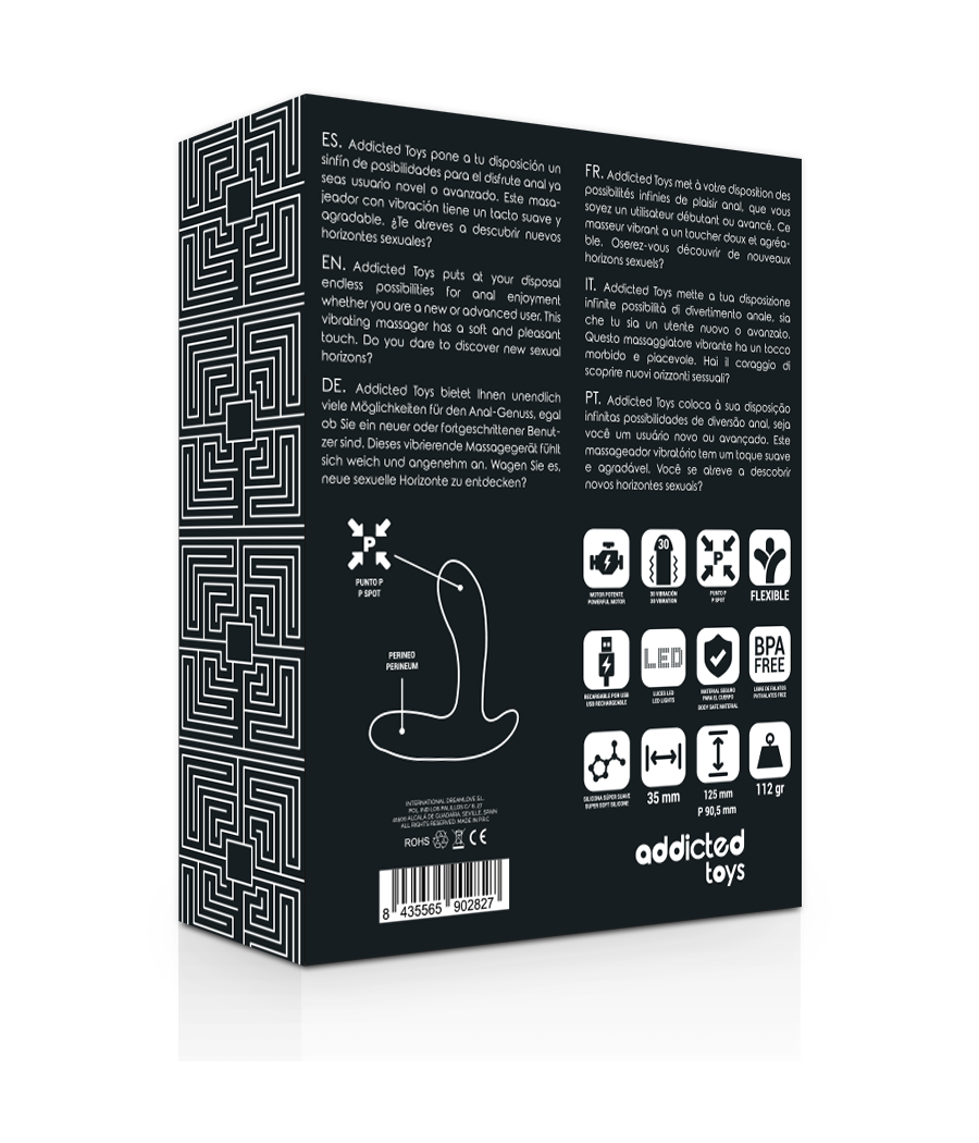 ADDICTED TOYS - MASSAGER ANAL VIBRAO PRETA