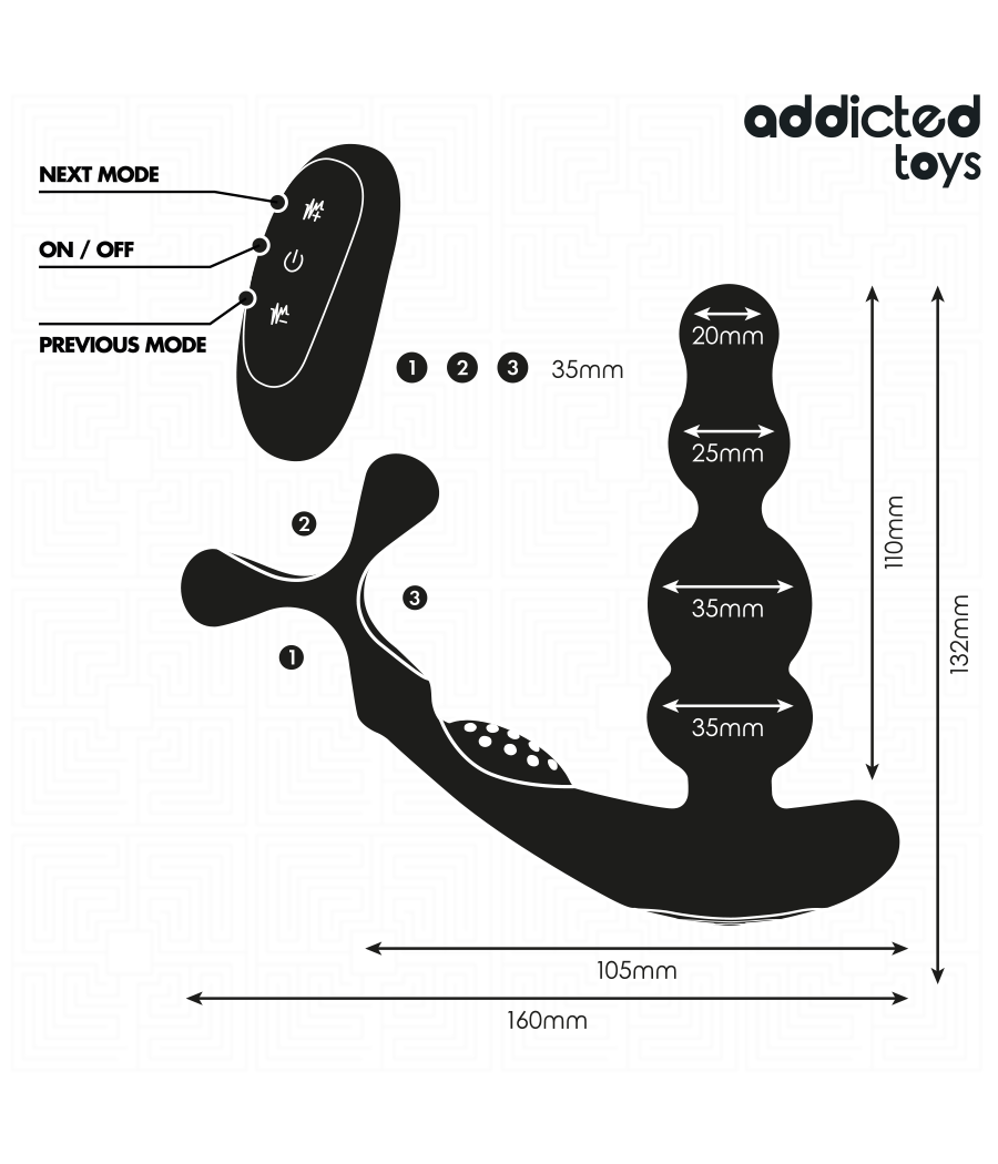 ADDICTED TOYS - ROTATING PROSTATE MASSAGER REMOTE CONTROL