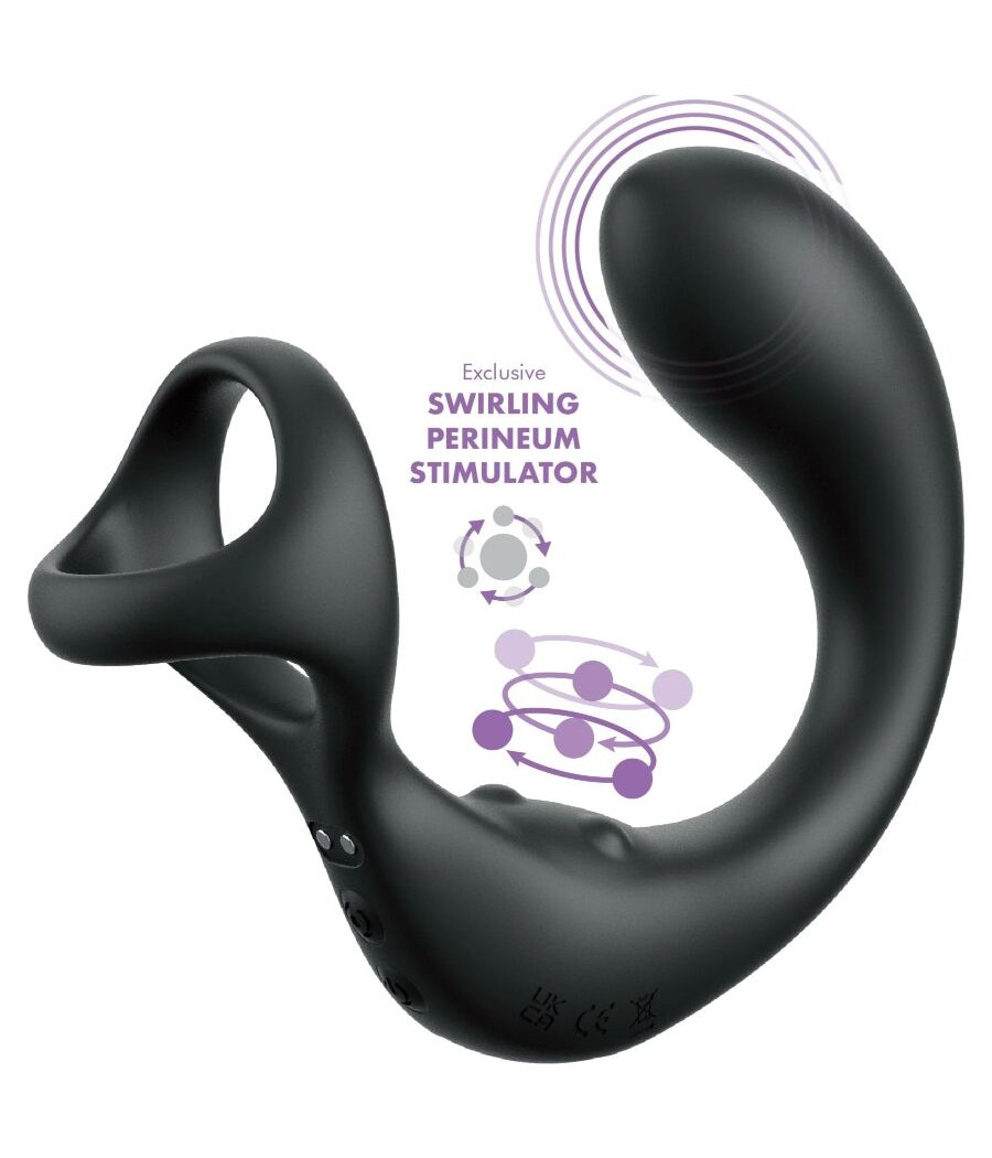 MASAJEADOR DE PRÓSTATA CON ANILLO VIBRADOR Y CONTROL REMOTO