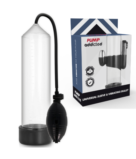 PUMP ADDICTED - BOMBA ERECCIÓN RX3 TRANSPARENTE CON VIBRADOR