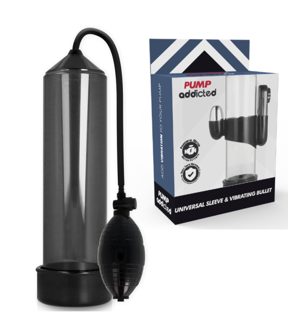 PUMP ADDICTED - BOMBA ERECCIÓN RX3 NEGRO CON VIBRADOR