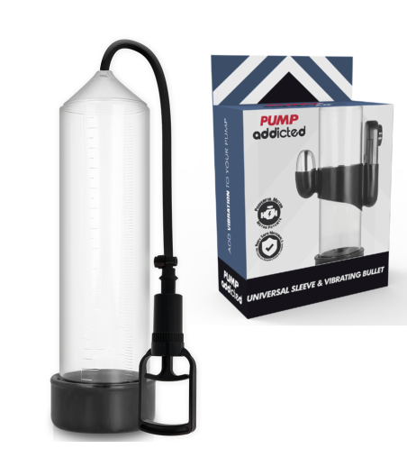 PUMP ADDICTED - BOMBA ERECCIÓN RX7 TRANSPARENTE CON VIBRADOR